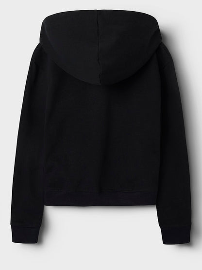 Hoodie Mille Sweat Dragkedja Enfärgad Svart