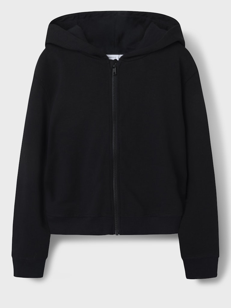 Hoodie Mille Sweat Dragkedja Enfärgad Svart