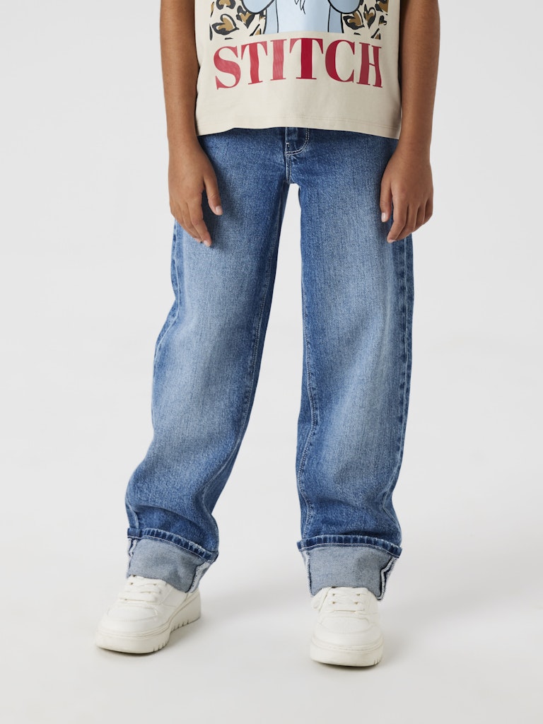 Jeans Fold Up Rose Rak Medium Blå