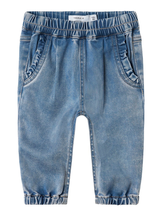 Supermjuka Jeans Rose Volang Blå