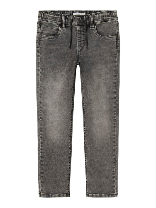 Jeans Mjuka Regular Resårmidja  Grå