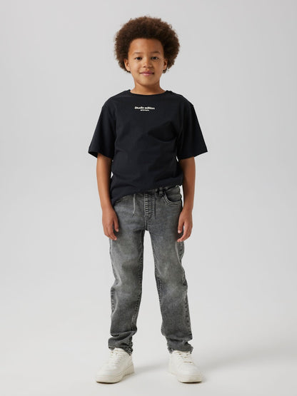 Jeans Mjuka Regular Resårmidja  Grå