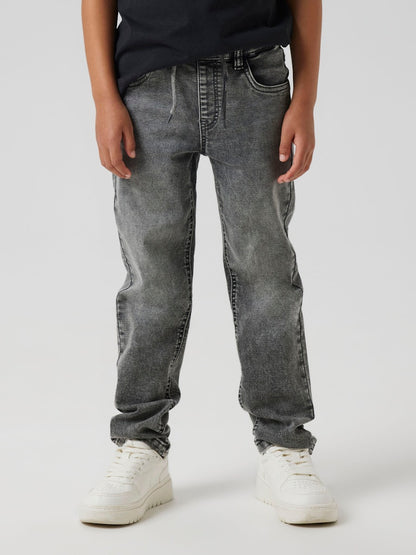 Jeans Mjuka Regular Resårmidja  Grå