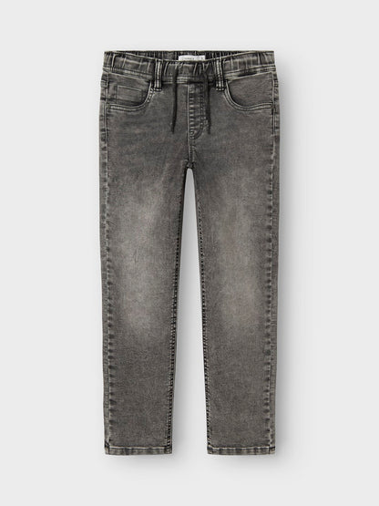 Jeans Mjuka Regular Resårmidja  Grå