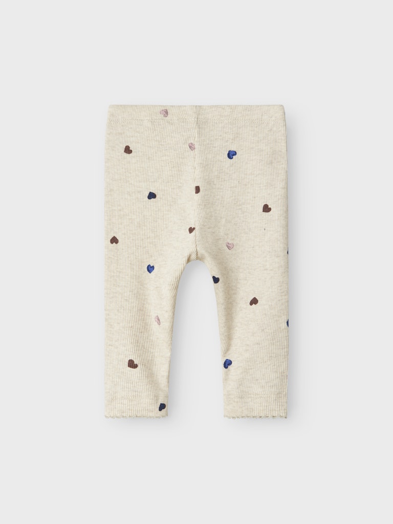 Leggings Nutti Ribbade Hjärtan Beige