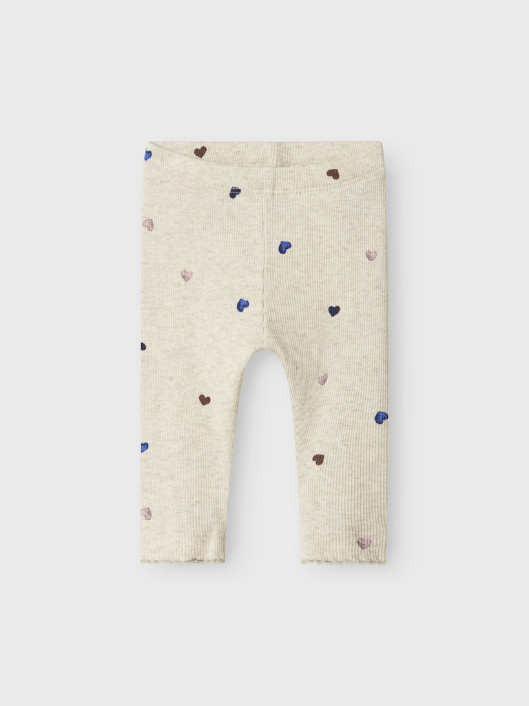 Leggings Nutti Ribbade Hjärtan Beige