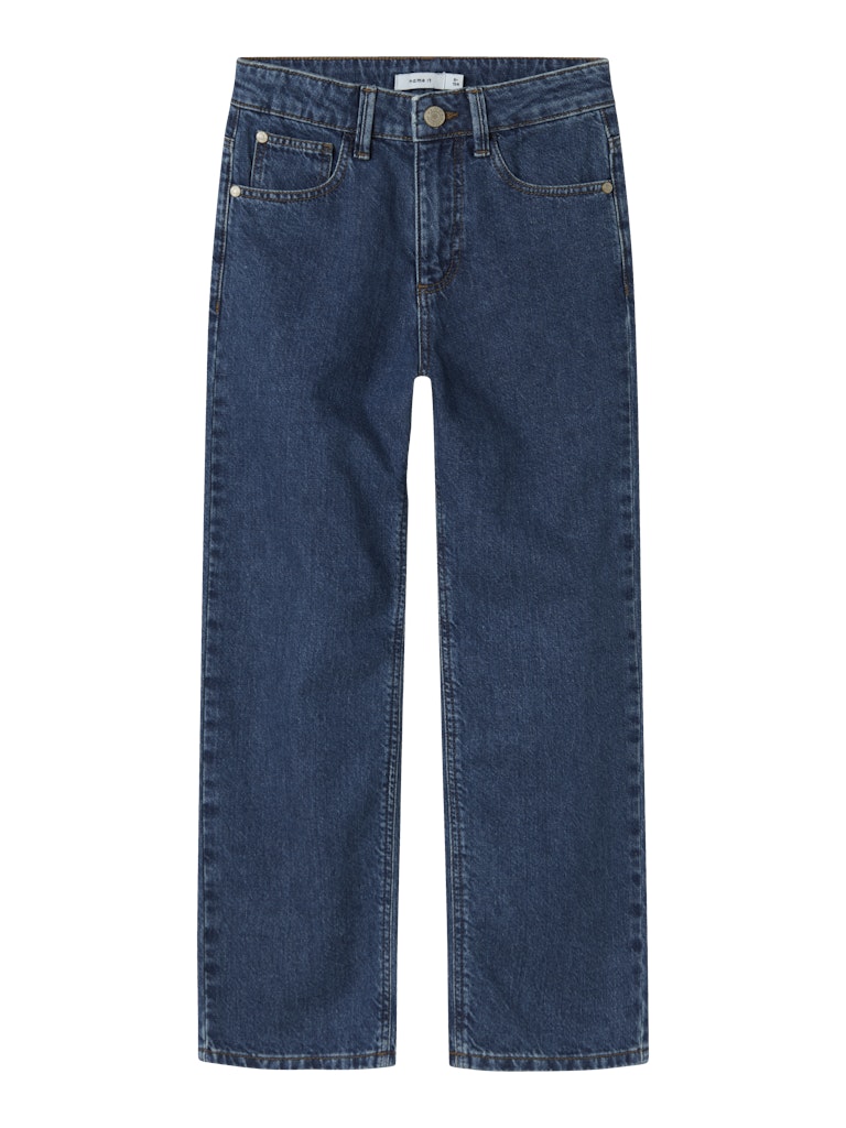 Jeans Raka Ben Mörk Tvätt Blå