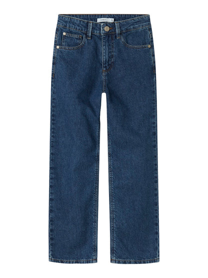 Jeans Raka Ben Mörk Tvätt Blå