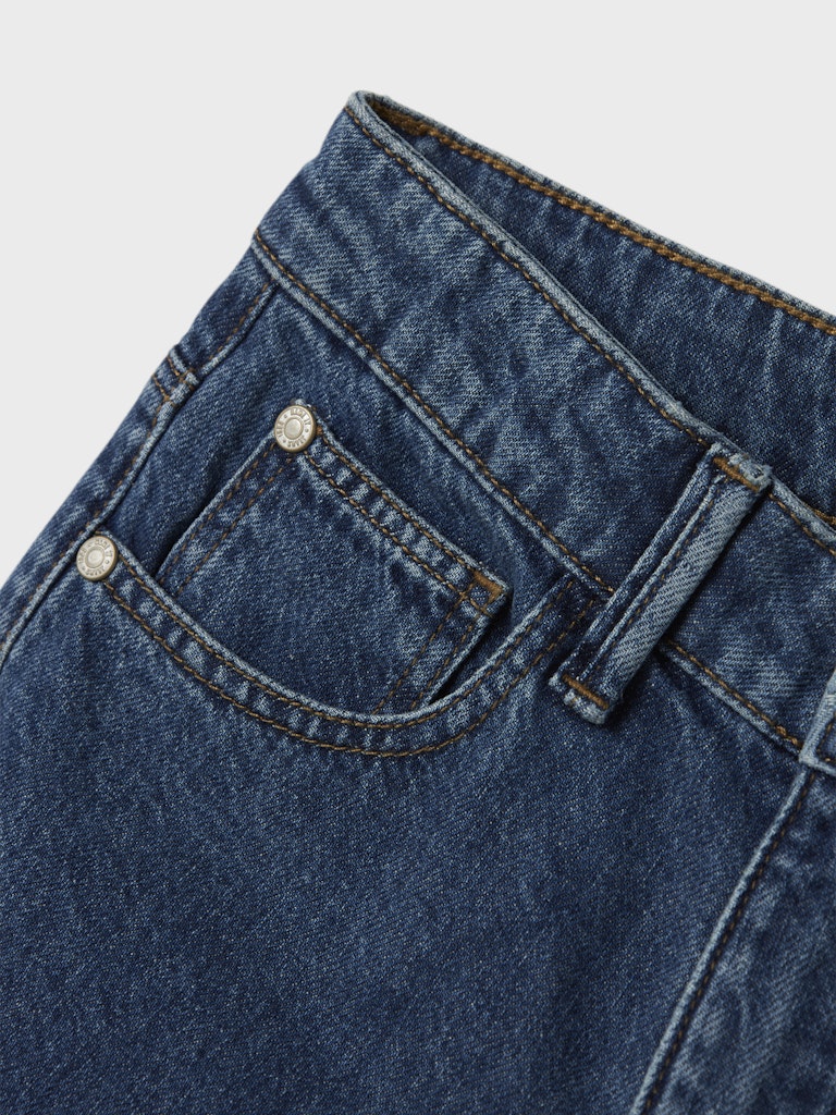 Jeans Raka Ben Mörk Tvätt Blå
