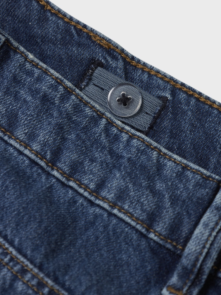Jeans Raka Ben Mörk Tvätt Blå