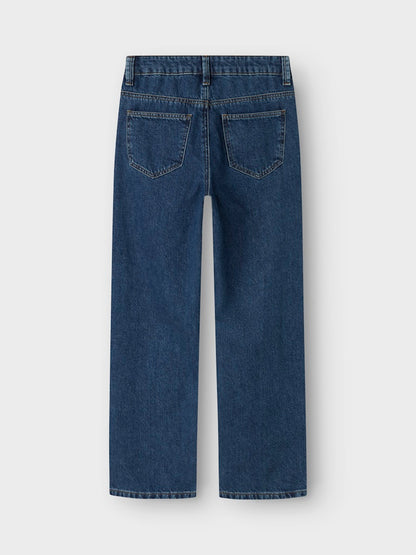Jeans Raka Ben Mörk Tvätt Blå