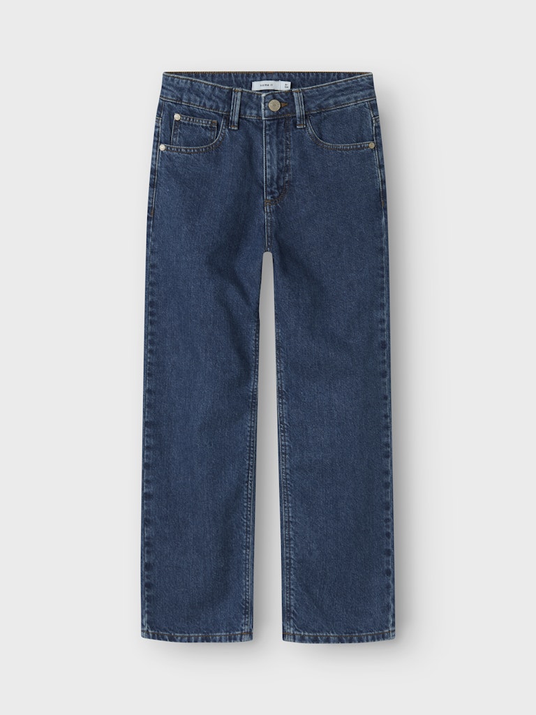 Jeans Raka Ben Mörk Tvätt Blå
