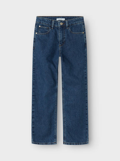 Jeans Raka Ben Mörk Tvätt Blå