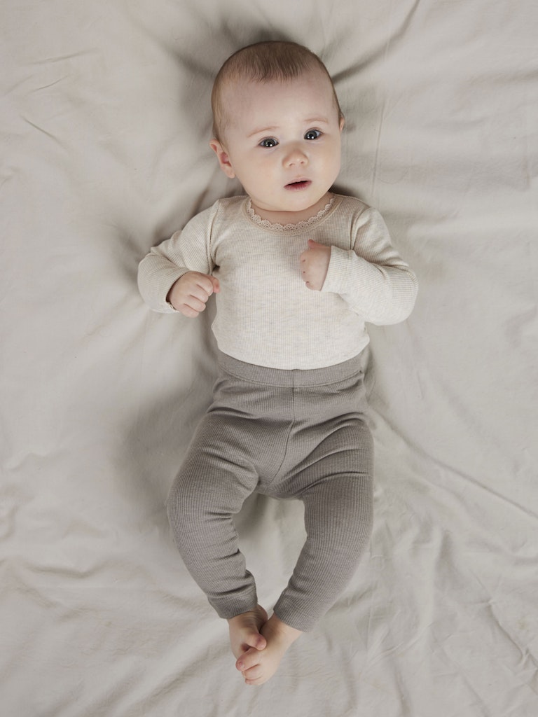 Leggings Kab Ribbade Grå Beige