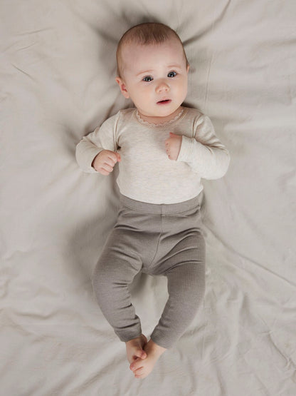 Leggings Kab Ribbade Grå Beige