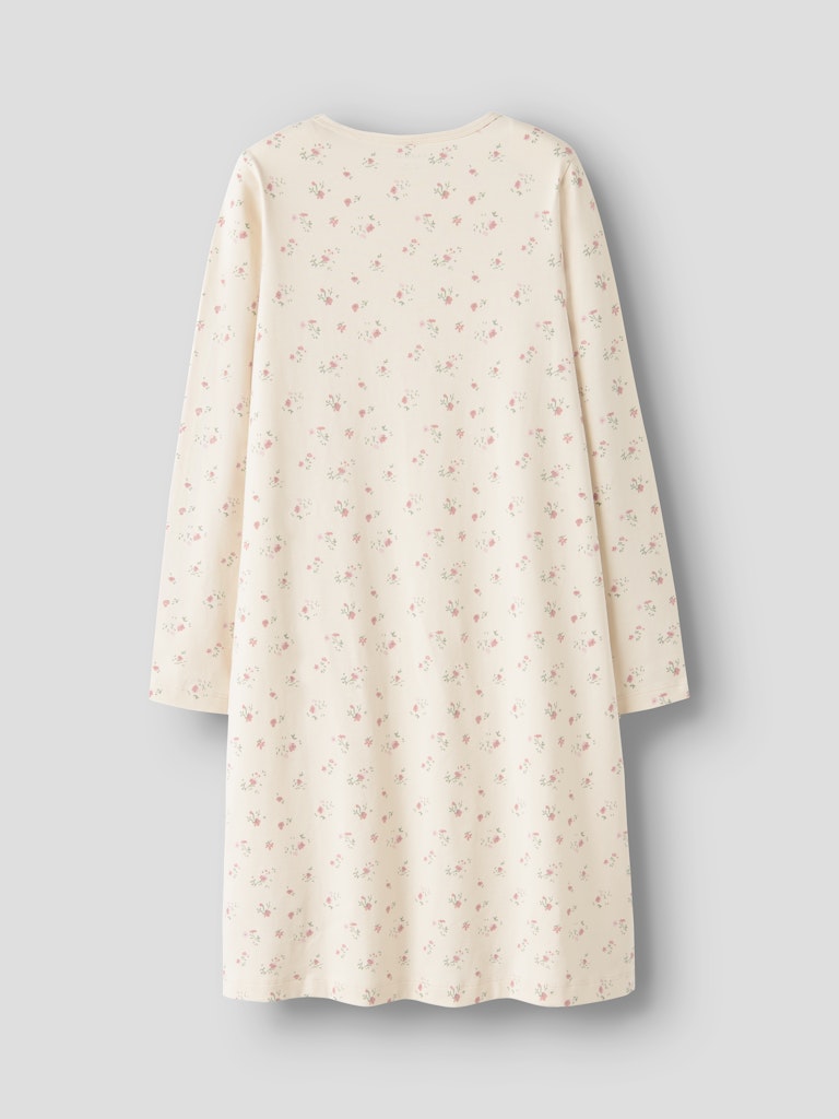 Nattlinne Blommor Långärmat Beige