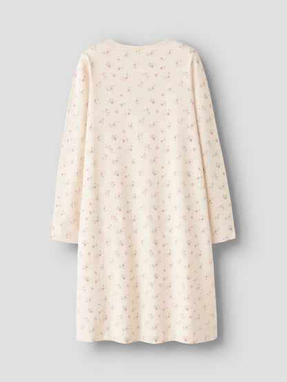 Nattlinne Blommor Långärmat Beige