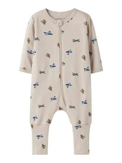 Pyjamas Flygplan Dragkedja Beige