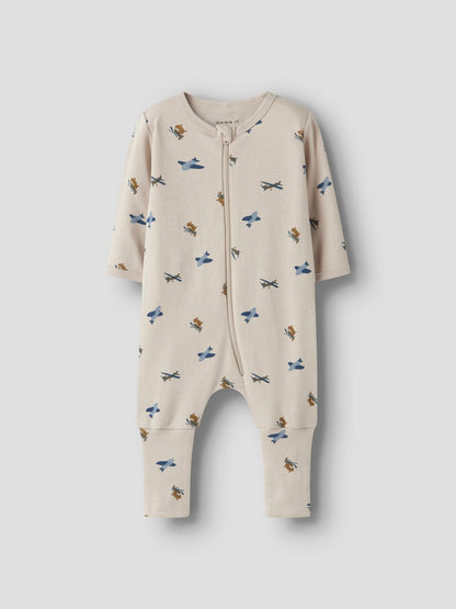 Pyjamas Flygplan Dragkedja Beige