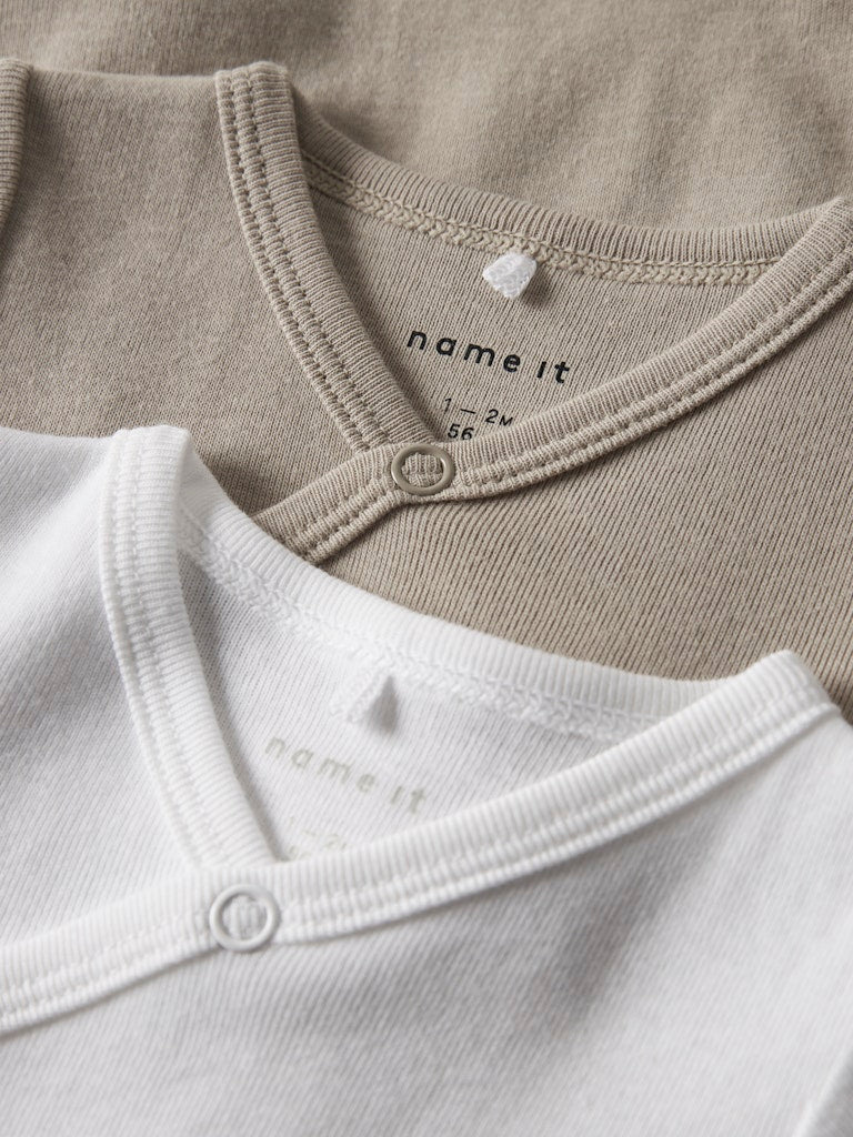 Omlottbody 2-pack Enfärgade Beige Vit