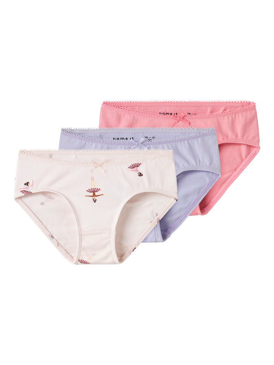 Trosor 3-pack Ballerina Enfärgade  Rosa Lila