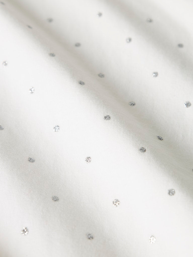 Kortärmad Topp Glitter Ruaja Strass Vit