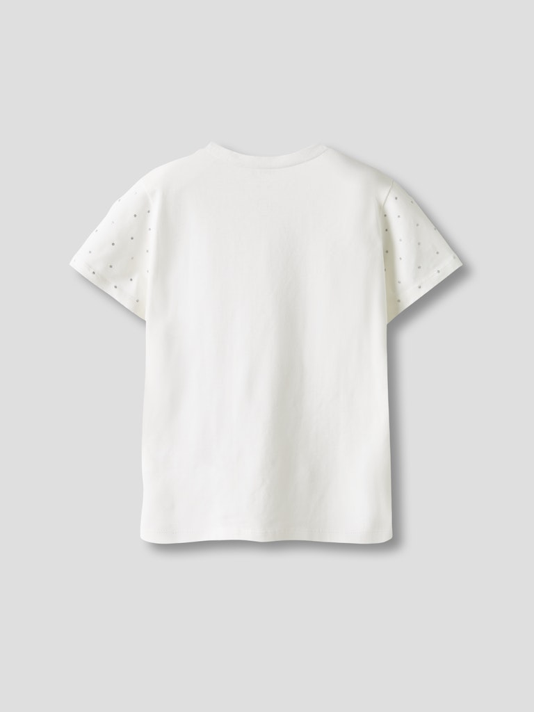 Kortärmad Topp Glitter Ruaja Strass Vit