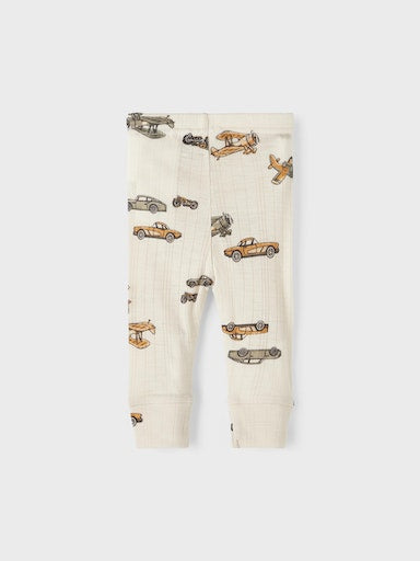 Leggings Merinoull Wang Mönster Fordon Beige