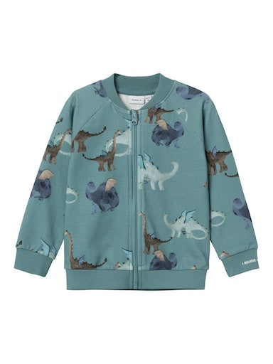 Sweatcardigan Dragon Dinosaurier Blå