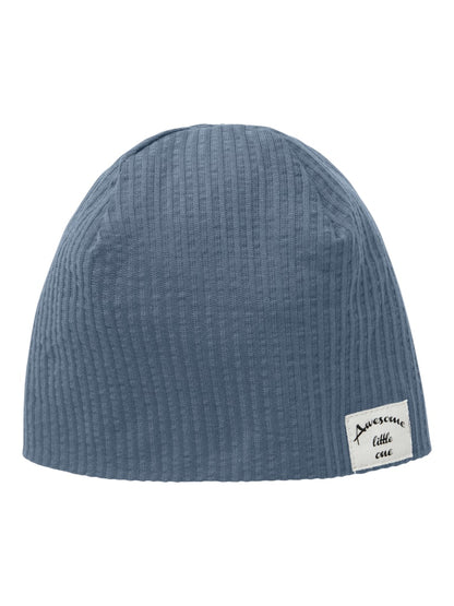 Bomullsmössa Toby Ribbad Enfärgad Blå