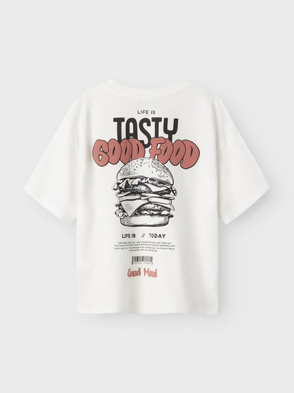 T-shirt Burger Tibilbo Backprint Vit