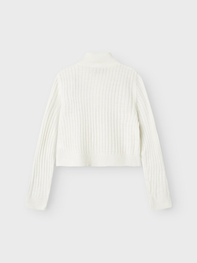 Stickad Cardigan Habour Dragkedja Enfärgad Vit