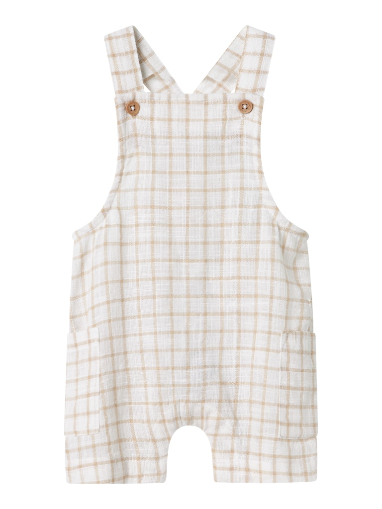 Hängselshorts Halom Rutiga  Beige/Vit