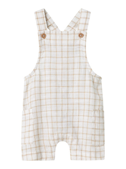 Hängselshorts Halom Rutiga  Beige/Vit