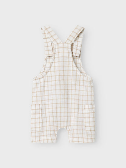 Hängselshorts Halom Rutiga  Beige/Vit