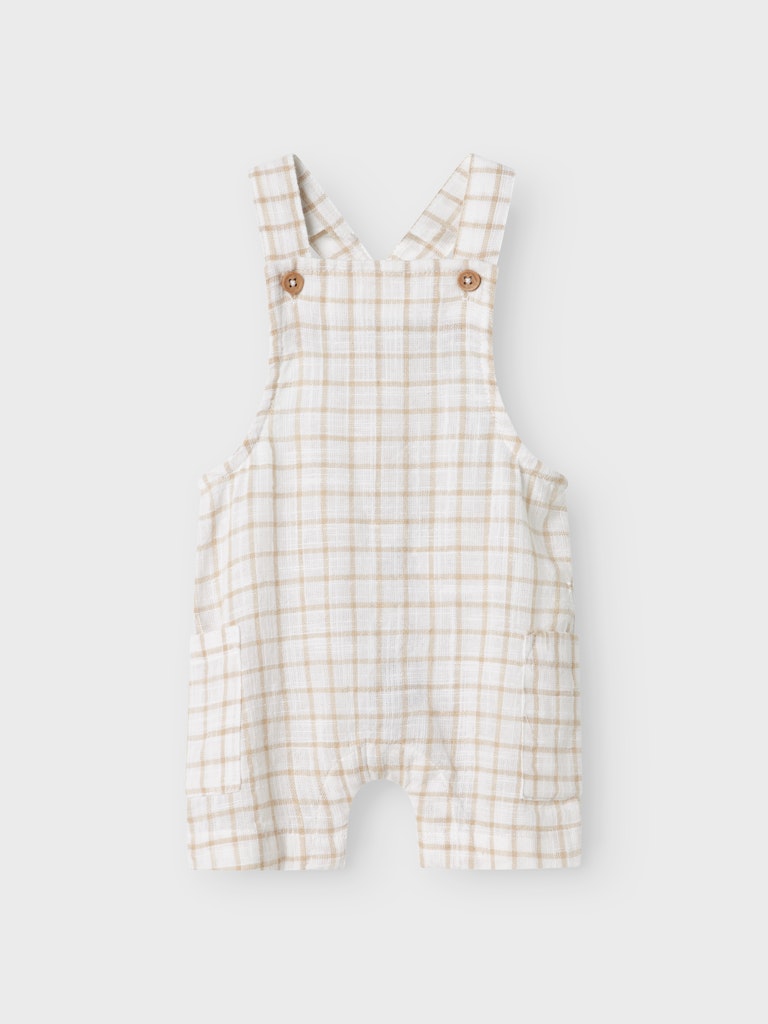 Hängselshorts Halom Rutiga  Beige/Vit