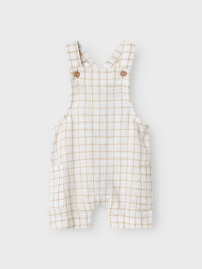 Hängselshorts Halom Rutiga  Beige/Vit