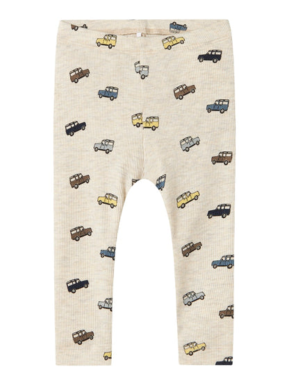 Leggings Bilar Ribbade Hukab Beige