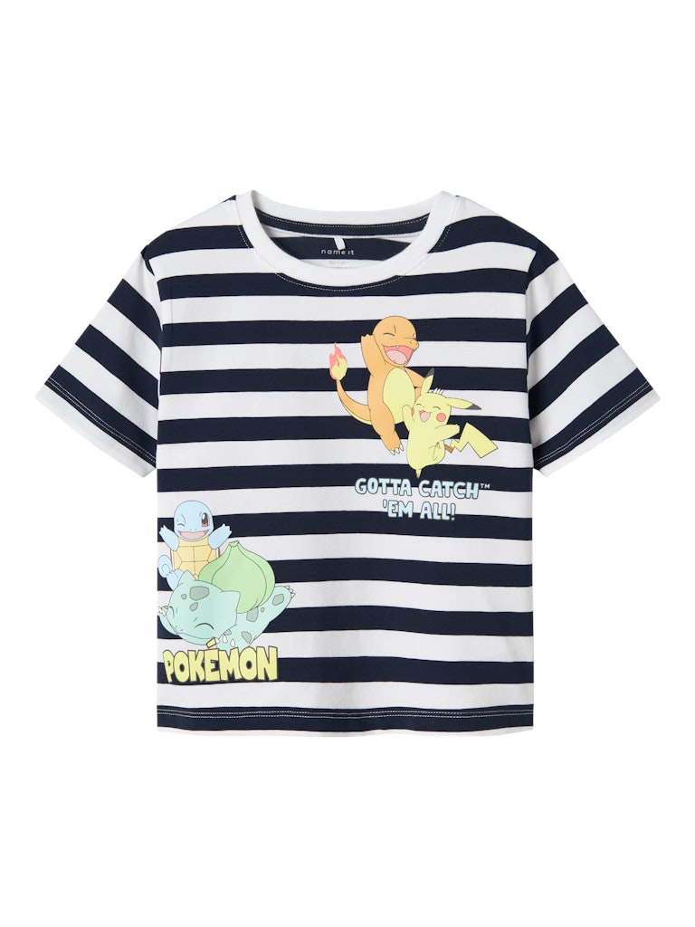 T-shirt Pokémon Malik Randig Blå/Vit