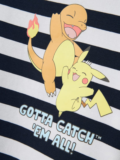 T-shirt Pokémon Malik Randig Blå/Vit