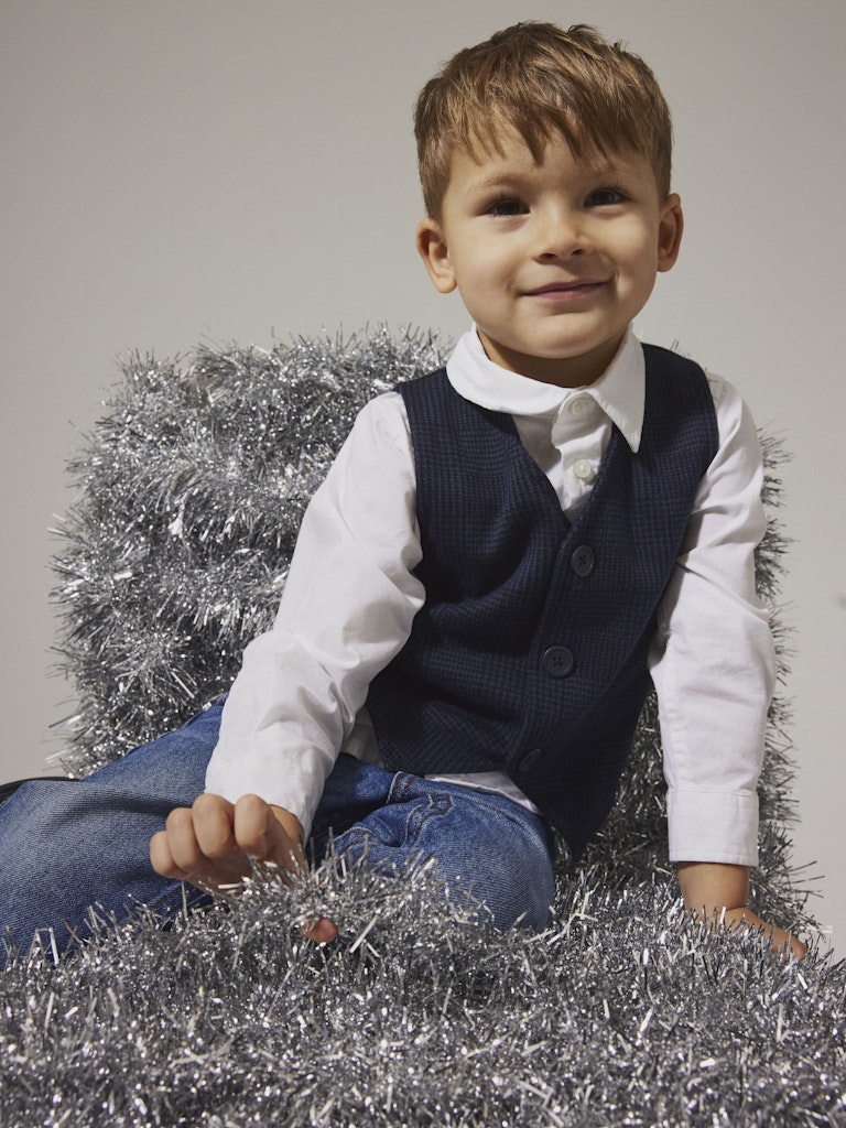 Väst Rutig Robino Sweat Blå