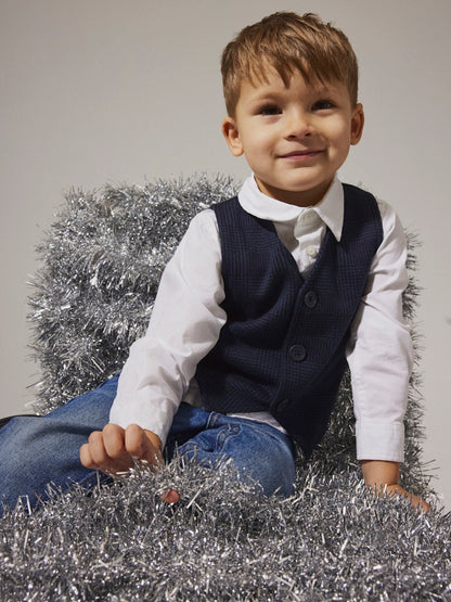 Väst Rutig Robino Sweat Blå