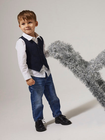 Väst Rutig Robino Sweat Blå