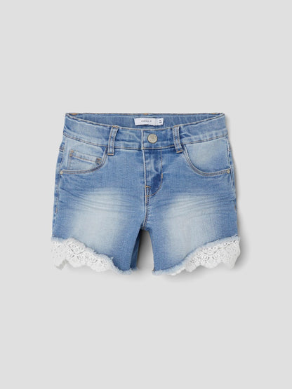 Jeansshorts Salli Spets Blå