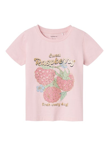 Kortärmad T-shirt Diaz Hallon Glitter Rosa