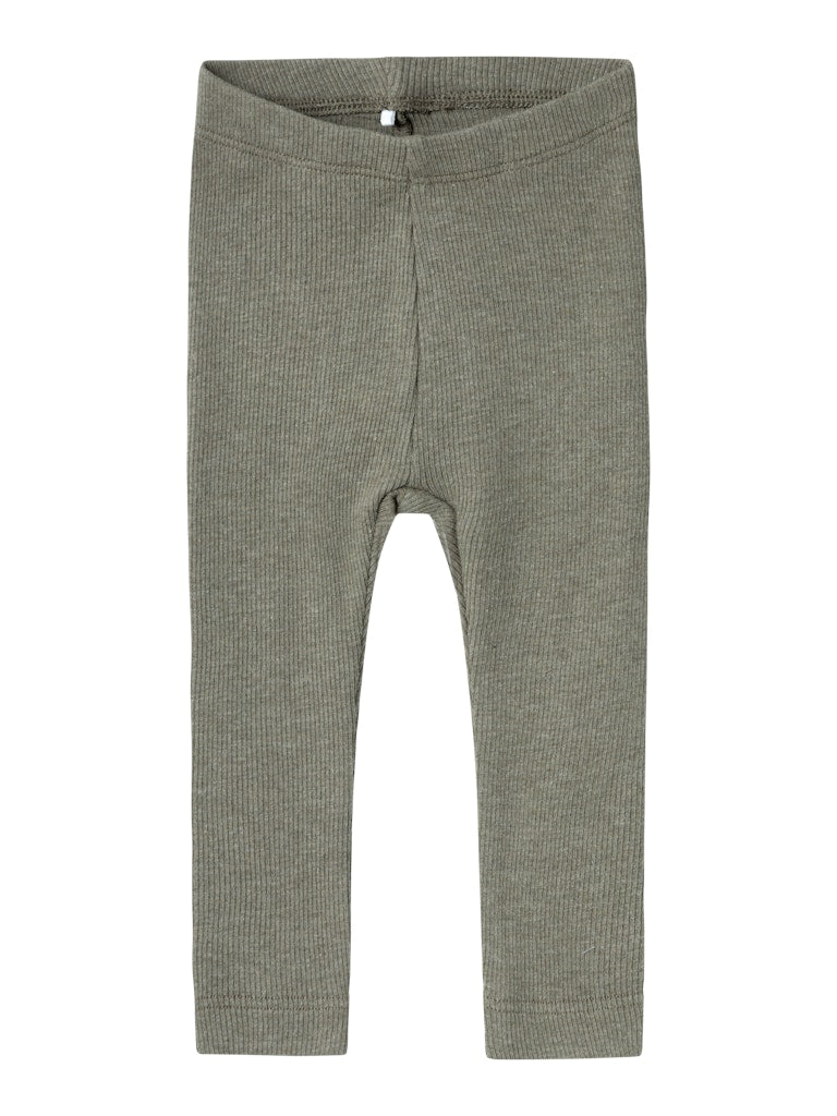 Byxa/Legging Kab Ribbad M Enfärgad Olivgrön