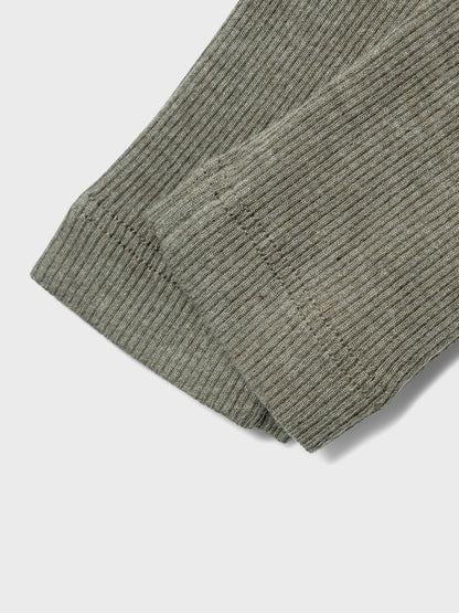 Byxa/Legging Kab Ribbad M Enfärgad Olivgrön