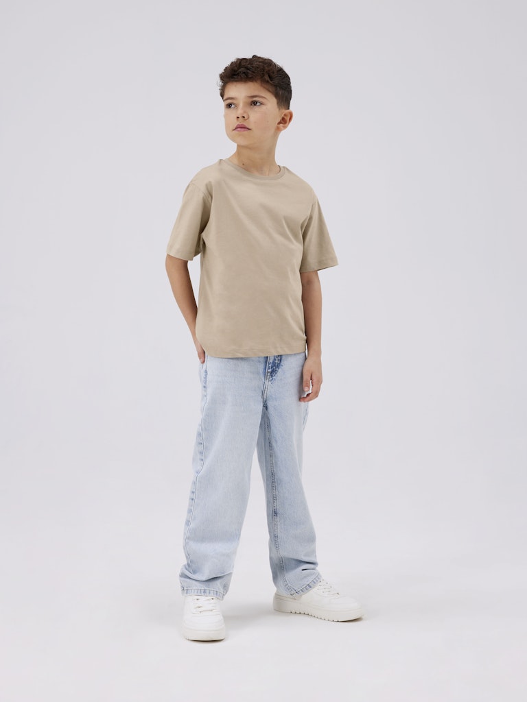 T-shirt Vobbo K Kortärmad Enfärgad Beige