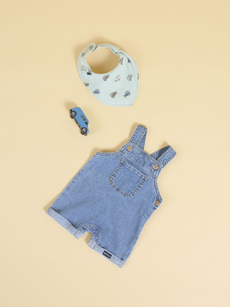 Hängselshorts Lou Mjuka Jeans Blå