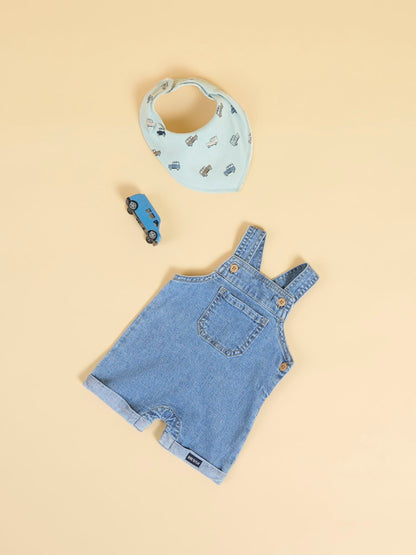 Hängselshorts Lou Mjuka Jeans Blå